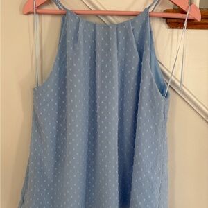 Blue Rain Light Blue Textured Sleeveless Blouse